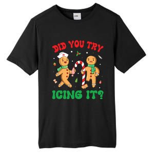 Did You Try Icing It Retro Christmas Gingerbread Nurse Squad Tall Fusion ChromaSoft Performance T-Shirt