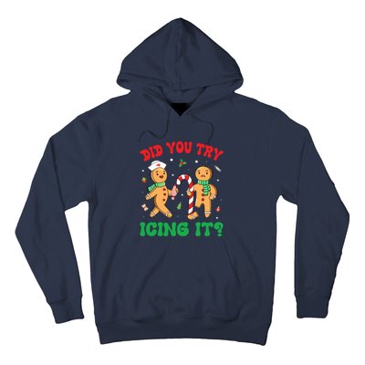 Did You Try Icing It Retro Christmas Gingerbread Nurse Squad Hoodie