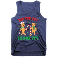 Did You Try Icing It Retro Christmas Gingerbread Nurse Squad Tank Top