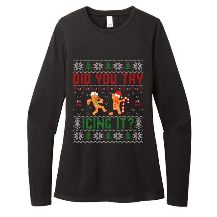 Did You Try Icing It Nurse Ugly Christmas Sweater  Womens CVC Long Sleeve Shirt