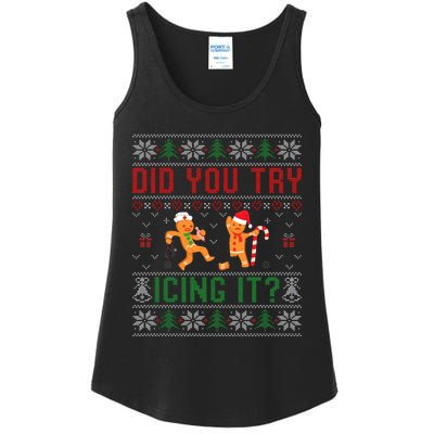 Did You Try Icing It Nurse Ugly Christmas Sweater  Ladies Essential Tank