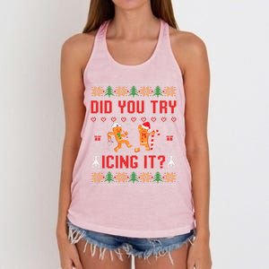 Did You Try Icing It Funny Nurse For Xmas Women's Knotted Racerback Tank