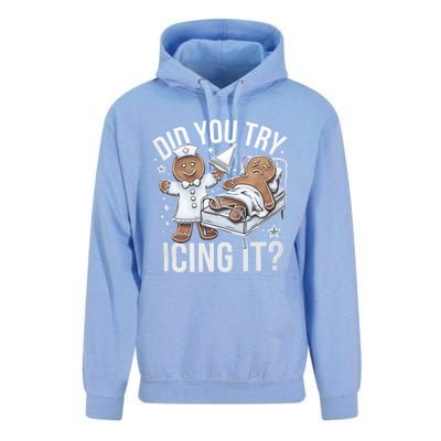 Did You Try Icing It Funny Ginger Bread Holiday Humor Cute Gift Unisex Surf Hoodie