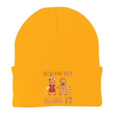 Did You Try Icing It Funny Gingerbread Christmas Nurse Gift Knit Cap Winter Beanie