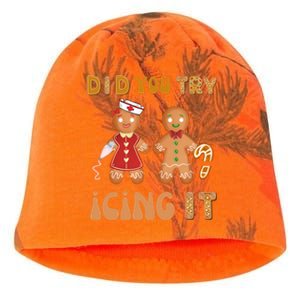 Did You Try Icing It Funny Gingerbread Christmas Nurse Gift Kati - Camo Knit Beanie