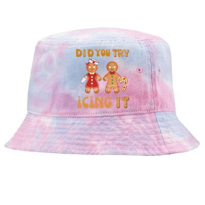 Did You Try Icing It Funny Gingerbread Christmas Nurse Gift Tie-Dyed Bucket Hat