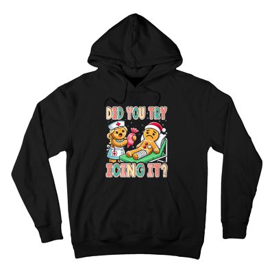 Did You Try Icing It Icu Nurse Christmas Gingerbread Sweatshirt Hoodie