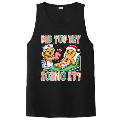 Did You Try Icing It Icu Nurse Christmas Gingerbread Sweatshirt PosiCharge Competitor Tank