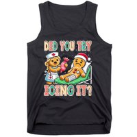 Did You Try Icing It Icu Nurse Christmas Gingerbread Sweatshirt Tank Top