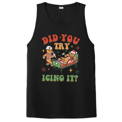 Did You Try Icing It Gingerbread Nurse Christmas Holiday Gift PosiCharge Competitor Tank