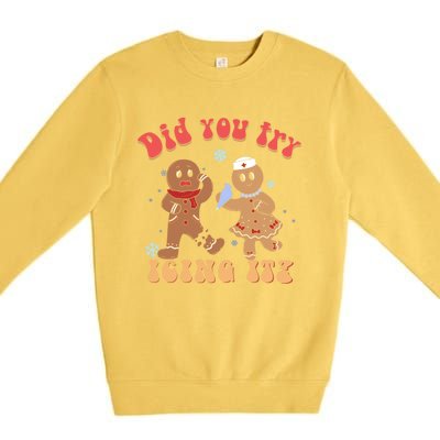 Did You Try Icing It Icu Nurse Christmas Gingerbread Outfits Funny Gift Premium Crewneck Sweatshirt