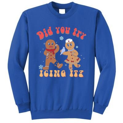 Did You Try Icing It Icu Nurse Christmas Gingerbread Outfits Funny Gift Sweatshirt