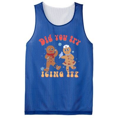 Did You Try Icing It Icu Nurse Christmas Gingerbread Outfits Funny Gift Mesh Reversible Basketball Jersey Tank