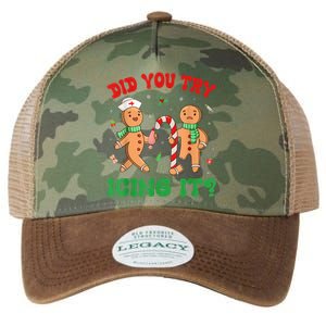 Did You Try Icing It Funny Christmas Nurse Gingerbread Man Legacy Tie Dye Trucker Hat