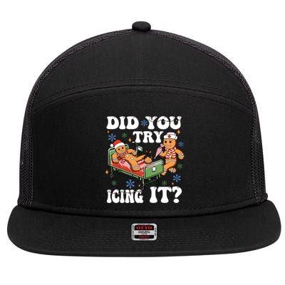 Did You Try Icing It Gift 7 Panel Mesh Trucker Snapback Hat