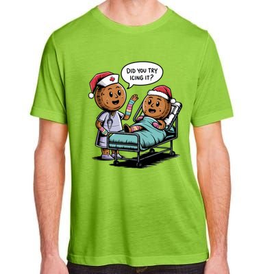 Did You Try Icing It Retro Christmas Gingerbread Nurse Squad Meaningful Gift Adult ChromaSoft Performance T-Shirt