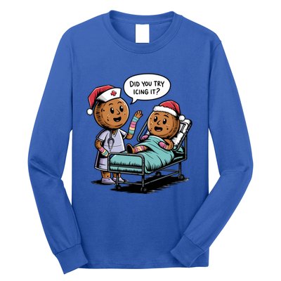 Did You Try Icing It Retro Christmas Gingerbread Nurse Squad Meaningful Gift Long Sleeve Shirt