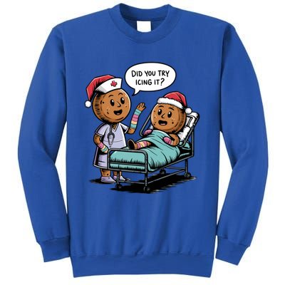 Did You Try Icing It Retro Christmas Gingerbread Nurse Squad Meaningful Gift Sweatshirt