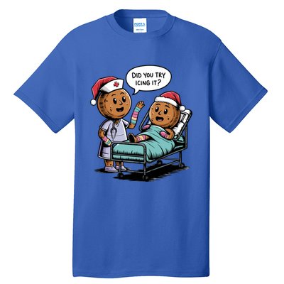 Did You Try Icing It Retro Christmas Gingerbread Nurse Squad Meaningful Gift Tall T-Shirt