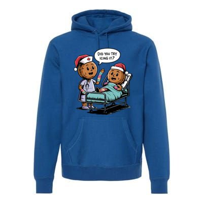 Did You Try Icing It Retro Christmas Gingerbread Nurse Squad Meaningful Gift Premium Hoodie