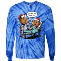 Did You Try Icing It Retro Christmas Gingerbread Nurse Squad Meaningful Gift Tie-Dye Long Sleeve Shirt