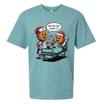 Did You Try Icing It Retro Christmas Gingerbread Nurse Squad Meaningful Gift Sueded Cloud Jersey T-Shirt