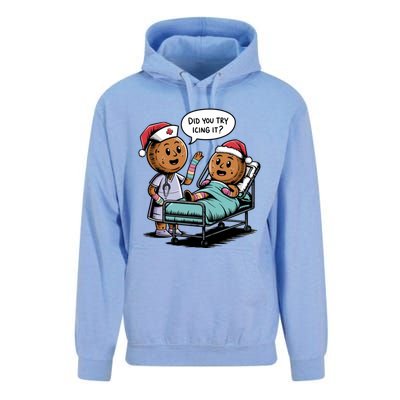 Did You Try Icing It Retro Christmas Gingerbread Nurse Squad Meaningful Gift Unisex Surf Hoodie