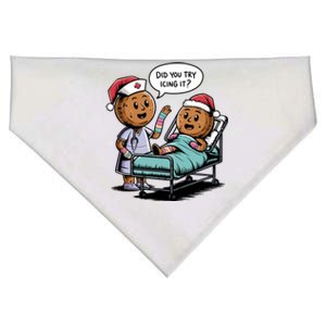 Did You Try Icing It Retro Christmas Gingerbread Nurse Squad Meaningful Gift USA-Made Doggie Bandana