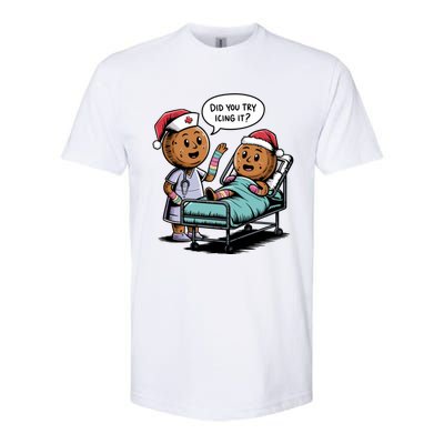 Did You Try Icing It Retro Christmas Gingerbread Nurse Squad Meaningful Gift Softstyle CVC T-Shirt