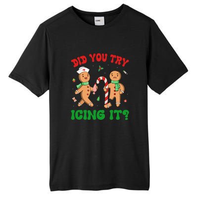 Did You Try Icing It Retro Christmas Gingerbread Nurse Squad Gift Tall Fusion ChromaSoft Performance T-Shirt