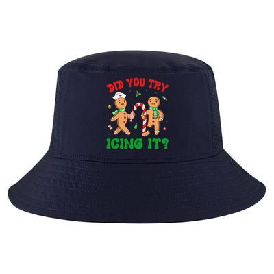 Did You Try Icing It Retro Christmas Gingerbread Nurse Squad Gift Cool Comfort Performance Bucket Hat