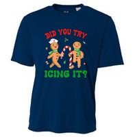 Did You Try Icing It Retro Christmas Gingerbread Nurse Squad Gift Cooling Performance Crew T-Shirt