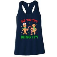 Did You Try Icing It Retro Christmas Gingerbread Nurse Squad Gift Women's Racerback Tank