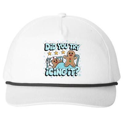 Did You Try Icing It? Gingerbread Nurse Christmas Pajamas Great Gift Snapback Five-Panel Rope Hat