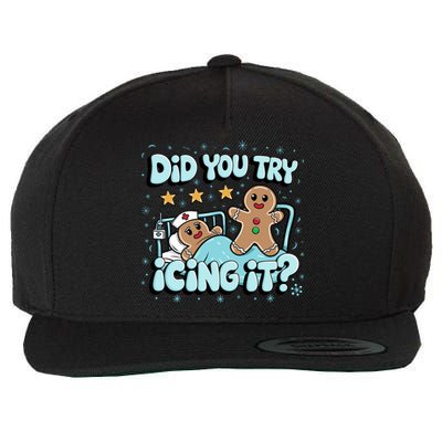 Did You Try Icing It? Gingerbread Nurse Christmas Pajamas Great Gift Wool Snapback Cap