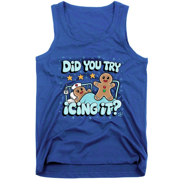 Did You Try Icing It? Gingerbread Nurse Christmas Pajamas Great Gift Tank Top