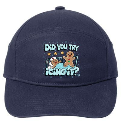 Did You Try Icing It? Gingerbread Nurse Christmas Pajamas Great Gift 7-Panel Snapback Hat