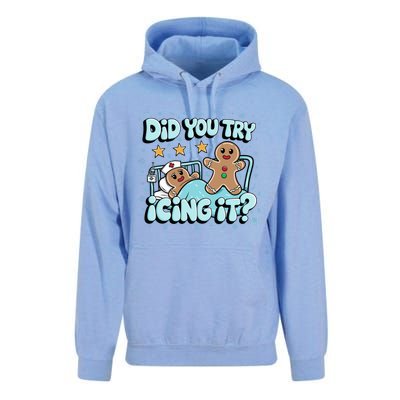 Did You Try Icing It? Gingerbread Nurse Christmas Pajamas Great Gift Unisex Surf Hoodie