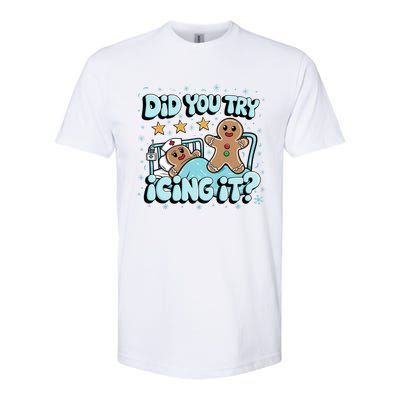 Did You Try Icing It? Gingerbread Nurse Christmas Pajamas Great Gift Softstyle CVC T-Shirt