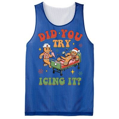 Did You Try Icing It Nurse Christmas Physical Therapist Cool Gift Mesh Reversible Basketball Jersey Tank