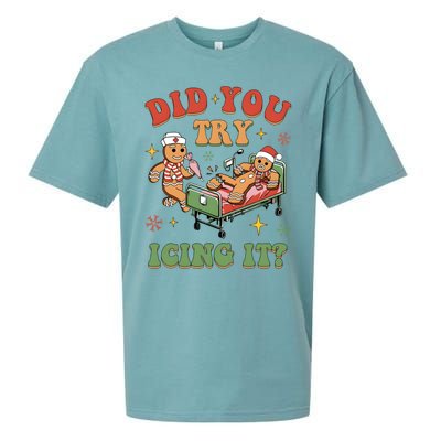 Did You Try Icing It Nurse Christmas Physical Therapist Cool Gift Sueded Cloud Jersey T-Shirt