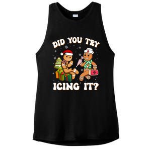 Did You Try Icing It Funny Christmas Gingerbread Nurse Squad Gift Ladies PosiCharge Tri-Blend Wicking Tank