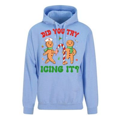 Did You Try Icing It Christmas Gingerbread Nurse Squad Gift Unisex Surf Hoodie