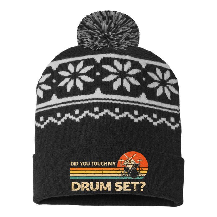 Did You Touch My Drum Set Vintage Drummer Percussion Drums USA-Made Snowflake Beanie