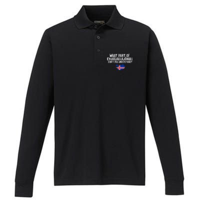 DonT You Understand Volcano Iceland Performance Long Sleeve Polo