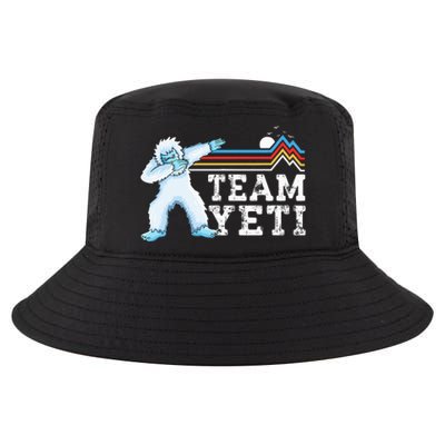 Dabbing Yeti Vintage Sunset Mountain Bigfoot Lover Team Yeti Cool Comfort Performance Bucket Hat