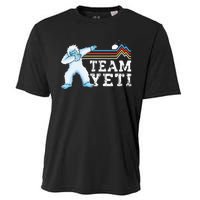 Dabbing Yeti Vintage Sunset Mountain Bigfoot Lover Team Yeti Cooling Performance Crew T-Shirt