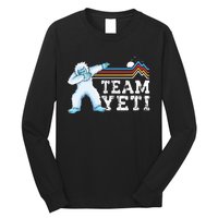 Dabbing Yeti Vintage Sunset Mountain Bigfoot Lover Team Yeti Long Sleeve Shirt