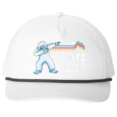 Dabbing Yeti Vintage Sunset Mountain Bigfoot Lover Team Yeti Snapback Five-Panel Rope Hat