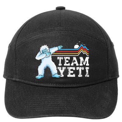 Dabbing Yeti Vintage Sunset Mountain Bigfoot Lover Team Yeti 7-Panel Snapback Hat